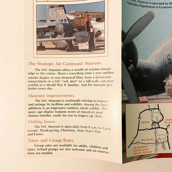 Vintage The Strategic Air Command Museum Sac Museum Nebraska Brochure  Pamphlet - Picture 10 of 13